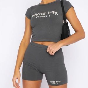 White Fox Project 5 Ribbed Bike Shorts - Volcanic